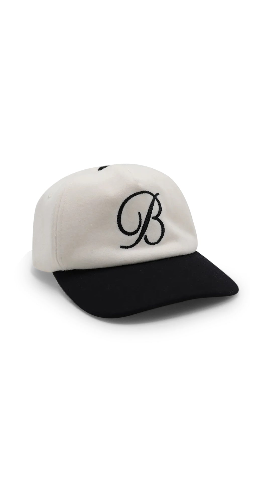 wool blend capital cap - white