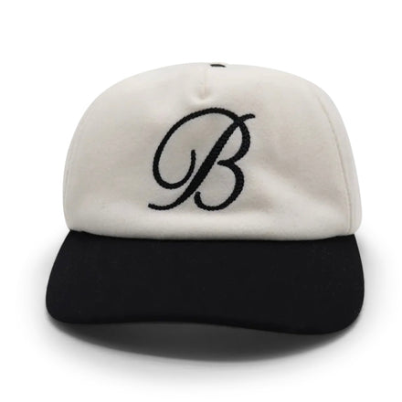 wool blend capital cap - white