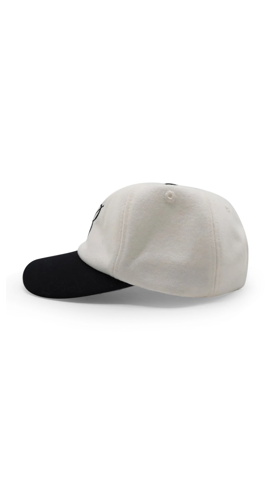 wool blend capital cap - white