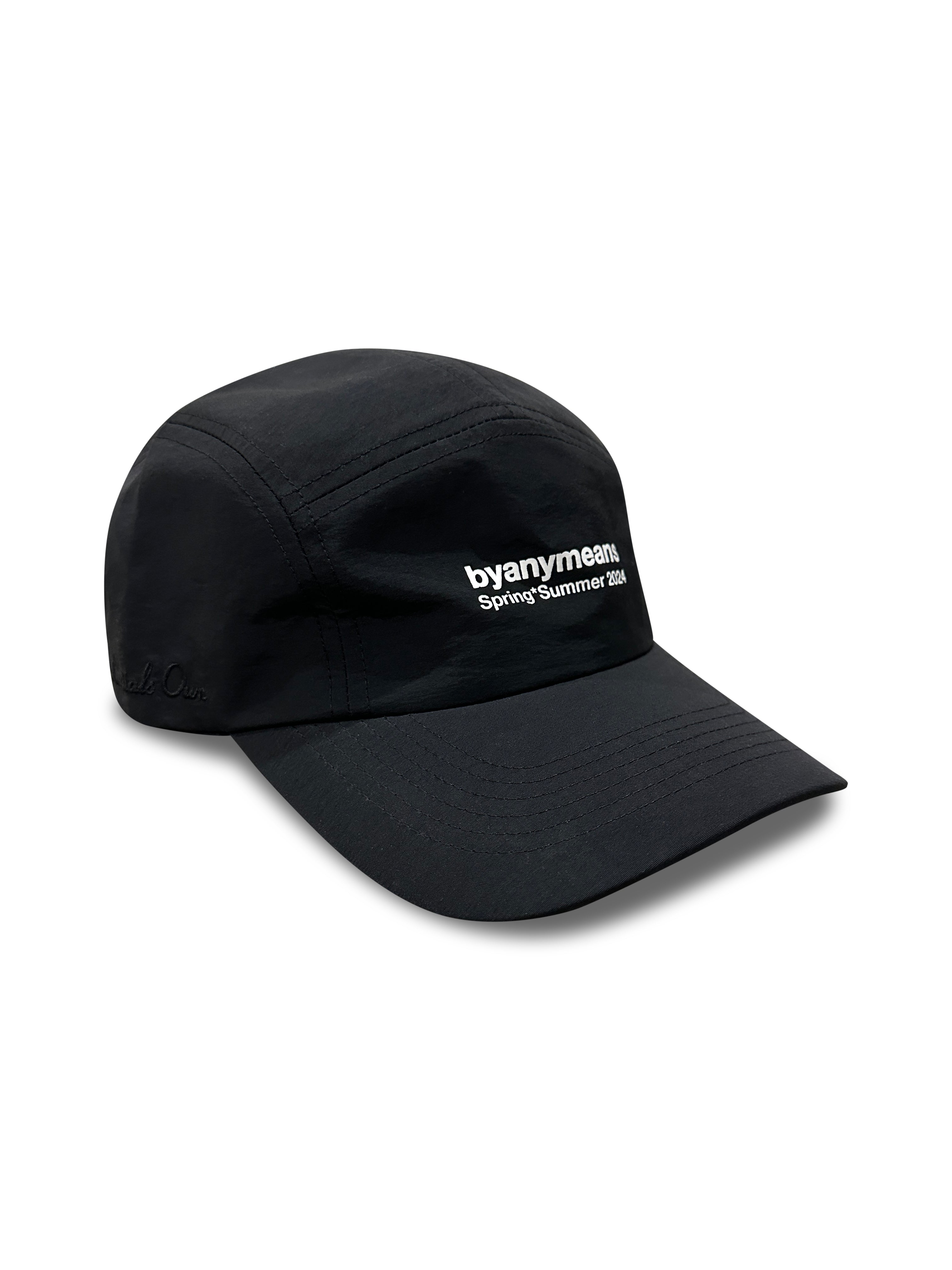 nylon sports cap - black