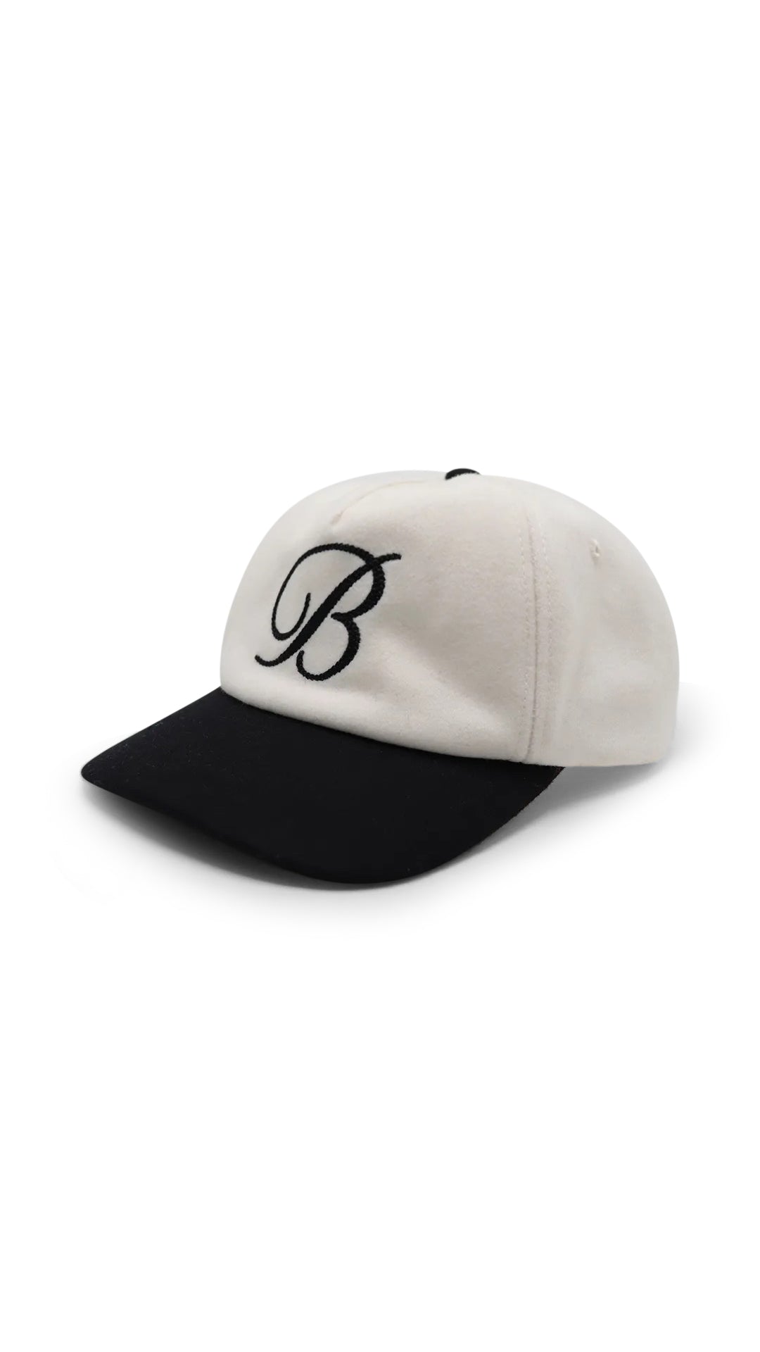 wool blend capital cap - white