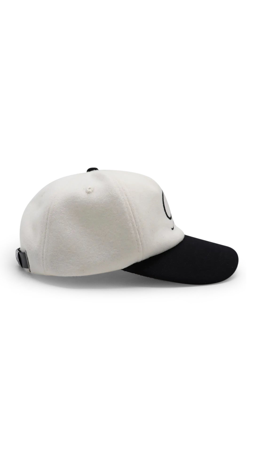 wool blend capital cap - white