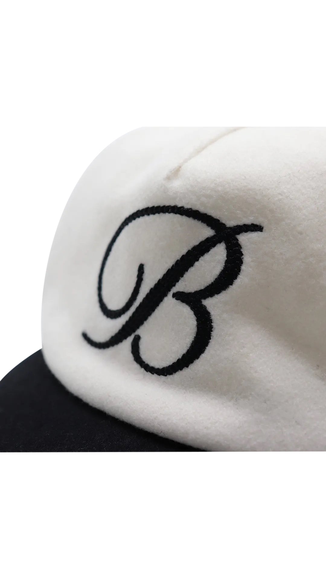 wool blend capital cap - white